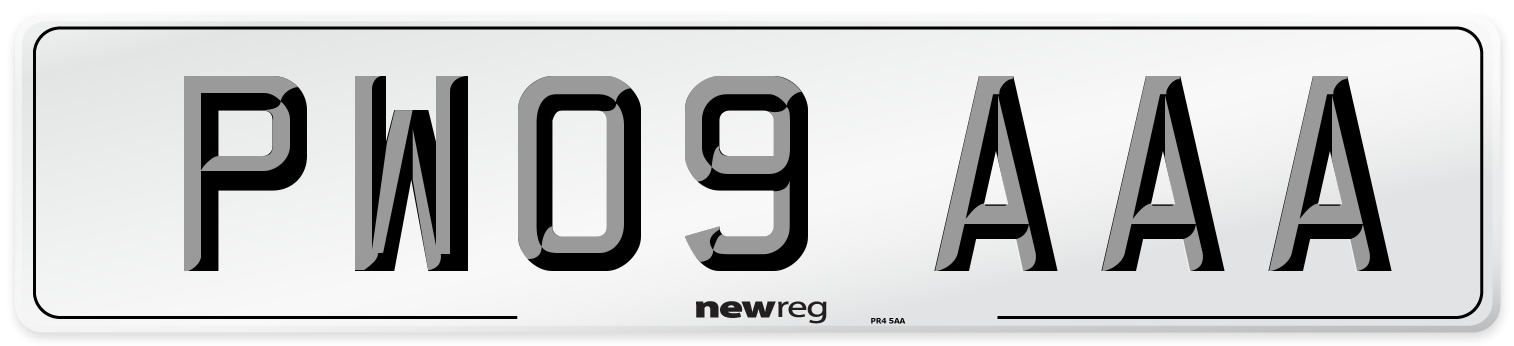 PW09 AAA Number Plate from New Reg